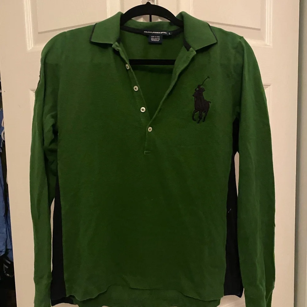 Ralph Lauren Green Polo Shirt Classic Knit